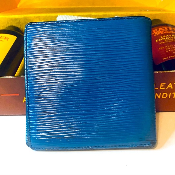 Louis Vuitton Epi Portefeuille Marco Leather Bifold Wallet blue Nice little epi - Picture 6 of 9